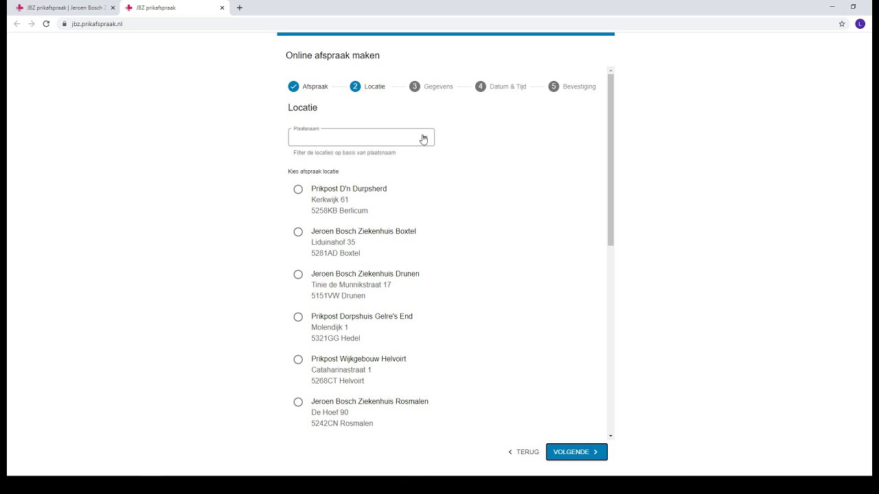 mch bloedprikken afspraak